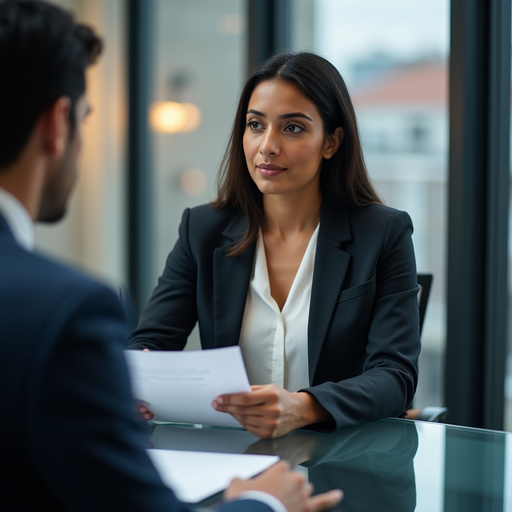 Freelancer in einer konzentrierten Verhandlungssituation mit einem Geschäftspartner