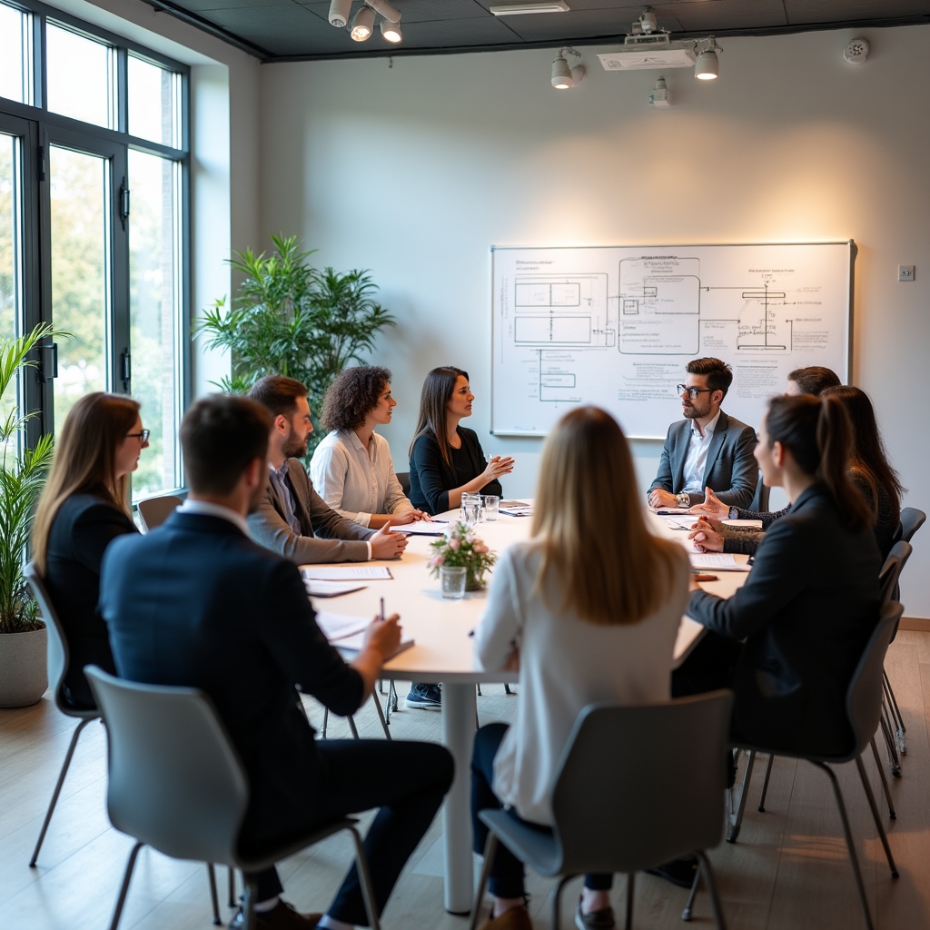Ganztages-Workshop mit Kleingruppe in einem professionellen Seminarraum in München